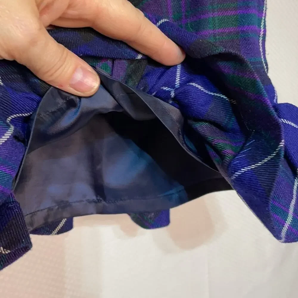 Ralph Lauren 2t purple black plaid ruffled skirt